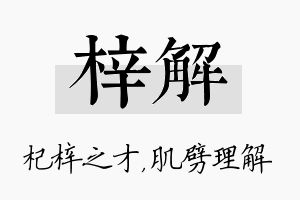 梓解名字的寓意及含义