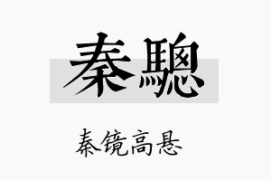 秦骢名字的寓意及含义