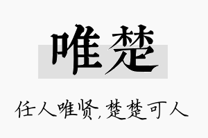 唯楚名字的寓意及含义