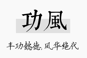 功风名字的寓意及含义