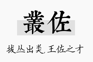 丛佐名字的寓意及含义