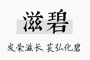 滋碧名字的寓意及含义