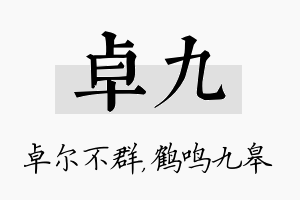 卓九名字的寓意及含义