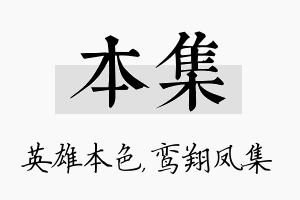 本集名字的寓意及含义