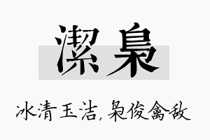 洁枭名字的寓意及含义