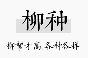 柳种名字的寓意及含义