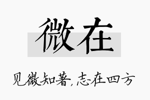 微在名字的寓意及含义