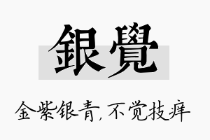 银觉名字的寓意及含义