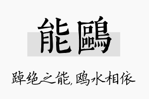 能鸥名字的寓意及含义