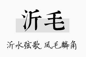 沂毛名字的寓意及含义