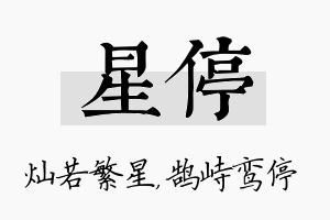 星停名字的寓意及含义