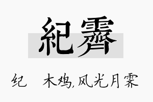 纪霁名字的寓意及含义