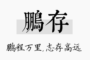 鹏存名字的寓意及含义