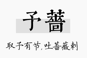 予蔷名字的寓意及含义