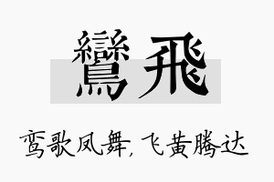 鸾飞名字的寓意及含义