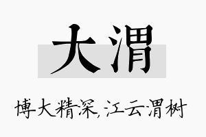 大渭名字的寓意及含义