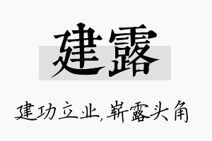 建露名字的寓意及含义