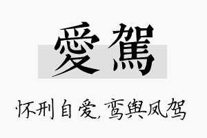 爱驾名字的寓意及含义