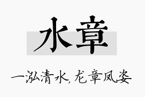 水章名字的寓意及含义