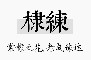 棣练名字的寓意及含义