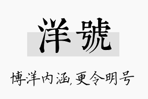 洋号名字的寓意及含义