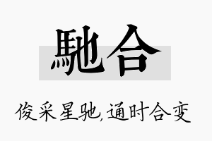 驰合名字的寓意及含义