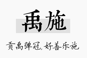 禹施名字的寓意及含义