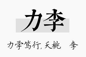 力李名字的寓意及含义