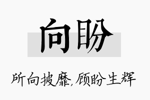 向盼名字的寓意及含义