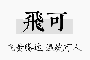 飞可名字的寓意及含义