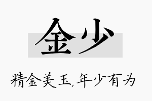 金少名字的寓意及含义