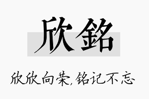 欣铭名字的寓意及含义