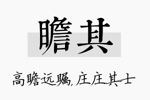 瞻其名字的寓意及含义