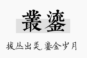 丛鎏名字的寓意及含义