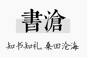 书沧名字的寓意及含义