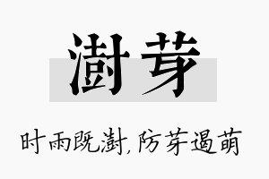 澍芽名字的寓意及含义