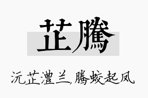 芷腾名字的寓意及含义