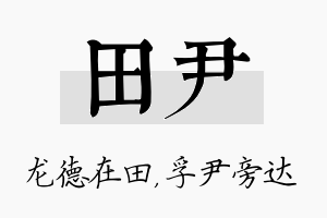 田尹名字的寓意及含义