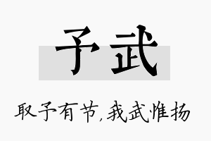 予武名字的寓意及含义