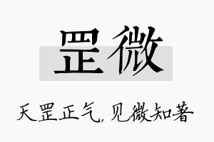 罡微名字的寓意及含义