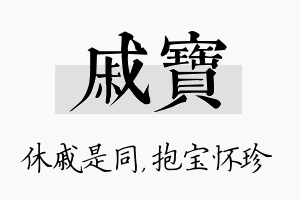 戚宝名字的寓意及含义