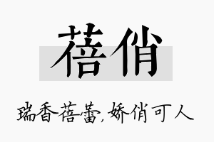 蓓俏名字的寓意及含义