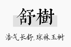 舒树名字的寓意及含义