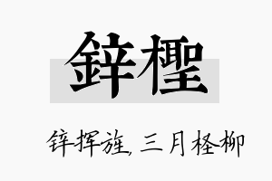 锌柽名字的寓意及含义