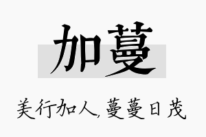 加蔓名字的寓意及含义