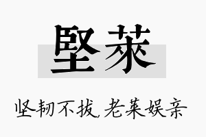 坚莱名字的寓意及含义