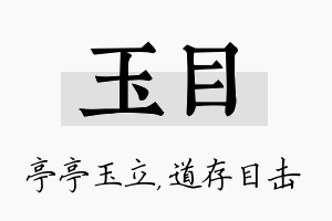 玉目名字的寓意及含义