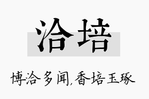 洽培名字的寓意及含义