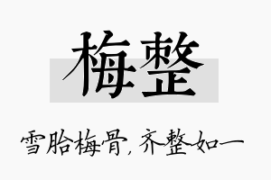 梅整名字的寓意及含义