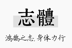 志体名字的寓意及含义